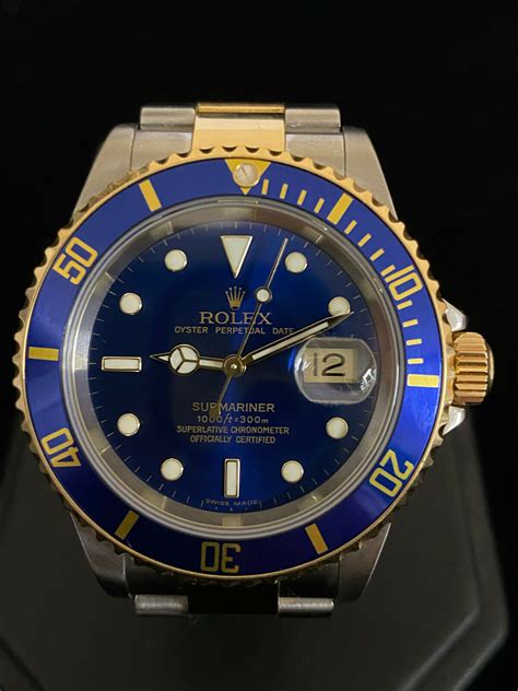 blue and gold rolex|Rolex submariner blue gold price.